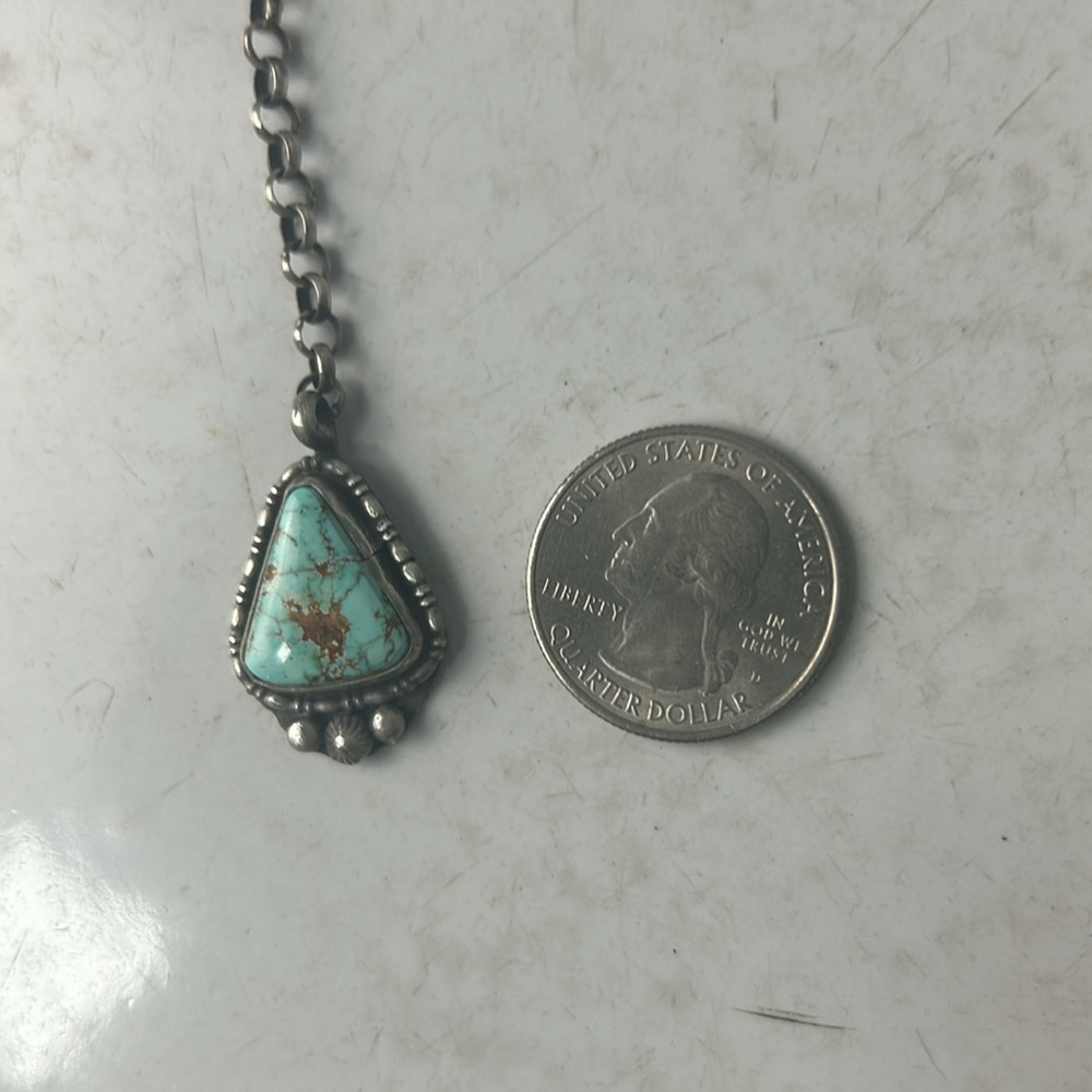 Chatfields Turquoise Sterling Native American Western Cowboy Lariat Necklace - Picture 8 of 8